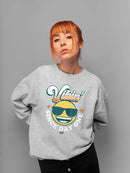Vibin’ Since Day One - Cool Retro Emoji Smiley Graphic Women's Sweatshirt