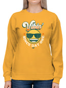 Vibin’ Since Day One - Cool Retro Emoji Smiley Graphic Women's Sweatshirt