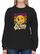 Retro Rizz - Vintage Winking Emoji Graphic Women's Sweatshirt