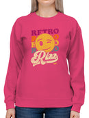Retro Rizz - Vintage Winking Emoji Graphic Women's Sweatshirt
