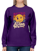Retro Rizz - Vintage Winking Emoji Graphic Women's Sweatshirt