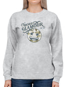 More Glamour - Starry Sparkle Retro Emoji Graphic Women's Sweatshirt