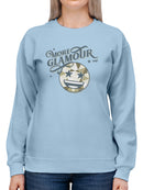 More Glamour - Starry Sparkle Retro Emoji Graphic Women's Sweatshirt