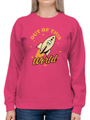 Out of This World - Alien Emoji Rocket Adventure Graphic Women's Sweatshirt