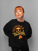 Summer Vacation - Retro Beach Emoji Travel Graphic Women's Sweatshirt