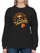 Summer Vacation - Retro Beach Emoji Travel Graphic Women's Sweatshirt