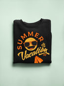 Summer Vacation - Retro Beach Emoji Travel Graphic Women's Sweatshirt