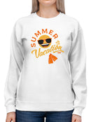 Summer Vacation - Retro Beach Emoji Travel Graphic Women's Sweatshirt