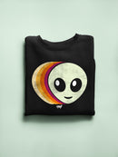 Layered Alien Emoji Vibes - Retro Galactic Graphic Women's Sweatshirt