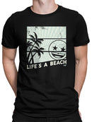 Life's A Beach - Vintage Palm Tree Emoji Men's T-shirt