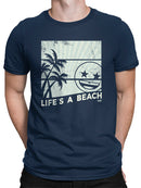Life's A Beach - Vintage Palm Tree Emoji Men's T-shirt
