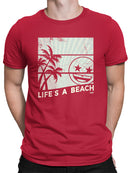 Life's A Beach - Vintage Palm Tree Emoji Men's T-shirt