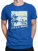 Life's A Beach - Vintage Palm Tree Emoji Men's T-shirt