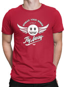 Fly Away - Retro Winged Emoji Graphic Men's T-shirt