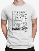 Lucky You Emoji - Japanese Maneki Neko Cat Design Men's T-shirt
