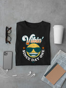 Vibin’ Since Day One - Cool Retro Emoji Smiley Graphic Men's T-shirt