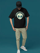 Alien Emoji Vibes Only - Retro UFO Space Graphic Men's T-shirt