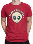Alien Emoji Vibes Only - Retro UFO Space Graphic Men's T-shirt