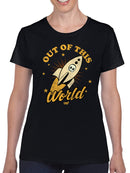 Out of This World - Alien Emoji Rocket Adventure Graphic Women's T-shirt