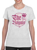 The Royals - Retro Gothic Crown Emoji Graphic Women's T-shirt