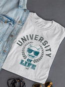 University of Life - Dark Emoji College Style Graphic Women's T-shirt