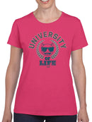 University of Life - Dark Emoji College Style Graphic Women's T-shirt