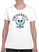 University of Life - Dark Emoji College Style Graphic Women's T-shirt