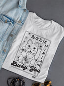 Lucky You Emoji - Japanese Maneki Neko Cat Design Women's T-shirt