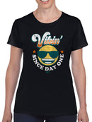 Vibin’ Since Day One - Cool Retro Emoji Smiley Graphic Women's T-shirt