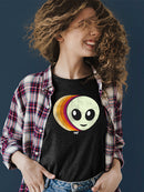 Layered Alien Emoji Vibes - Retro Galactic Graphic Women's T-shirt