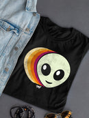 Layered Alien Emoji Vibes - Retro Galactic Graphic Women's T-shirt