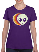 Layered Alien Emoji Vibes - Retro Galactic Graphic Women's T-shirt