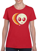Layered Alien Emoji Vibes - Retro Galactic Graphic Women's T-shirt