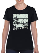 Life's A Beach - Vintage Palm Tree Emoji Women's T-shirt