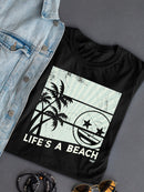 Life's A Beach - Vintage Palm Tree Emoji Women's T-shirt