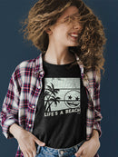 Life's A Beach - Vintage Palm Tree Emoji Women's T-shirt
