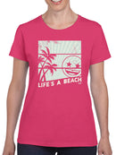 Life's A Beach - Vintage Palm Tree Emoji Women's T-shirt