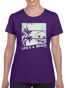 Life's A Beach - Vintage Palm Tree Emoji Women's T-shirt