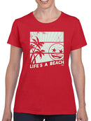 Life's A Beach - Vintage Palm Tree Emoji Women's T-shirt
