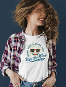 Ride the Wave - Surf Club Beach Vibes Retro Emoji Women's T-shirt