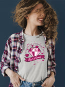 Best Friends Forever - Diamonds & Hearts Retro Graphic Women's T-shirt