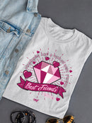 Best Friends Forever - Diamonds & Hearts Retro Graphic Women's T-shirt