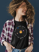 Galactic Smiley - Cosmic Orbit Emoji Graphic Women's T-shirt