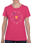 Galactic Smiley - Cosmic Orbit Emoji Graphic Women's T-shirt