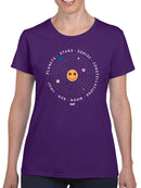 Galactic Smiley - Cosmic Orbit Emoji Graphic Women's T-shirt