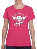 Fly Away - Retro Winged Emoji Graphic Women's T-shirt