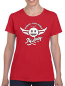 Fly Away - Retro Winged Emoji Graphic Women's T-shirt