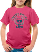 University of Life - Dark Emoji College Style Graphic Youth's T-shirt