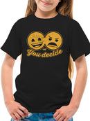 You Decide - Dual Mood Emoji Retro Graphic Youth's T-shirt