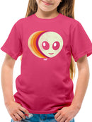 Layered Alien Emoji Vibes - Retro Galactic Graphic Youth's T-shirt